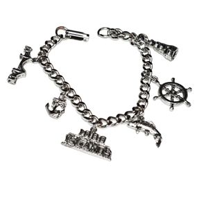 Multi-charm Silver Tone Bracelet